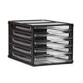 Esselte Multi Drawer Storage 24x315x4cm Black Clear