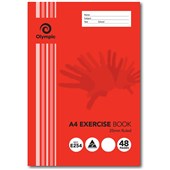 Olympic Exercise Book Ruled 48 Pages 25mm A4 Sold as Each 20 in a Pack