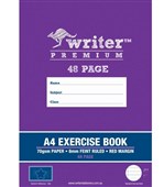 Exercise Book Writer Premium A4 48pg 8mm Ruled Margin Each Sold as Each 20 in a Pack