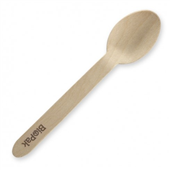 BioPak 16Cm Spoon 100 Pack  Wood