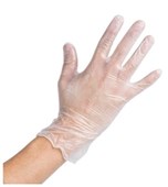 Bastion Vinyl Clear Lightly Powdered Disposable Gloves Large Pack 100