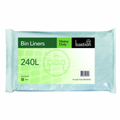 Bastion 240 Litre Heavy Duty Bin Liners Black Pack 25