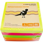 Bibbulmun Sticky Notes 76x76mm Assorted Pads 100 sht Pack of 5