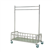 Dolphy Stainless Steel Linen Hanging Trolley Cart with Bottom Basket Compartment