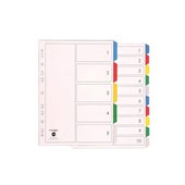Marbig Dividers 5 Tab PP A4 Assorted 50 per Pack