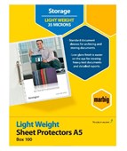Marbig Sheet Protectors Lightweight A5 Clear 100 Box