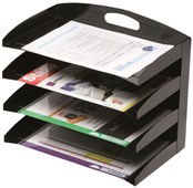 Marbig Metal Desktop Organiser 4 Tier Black
