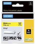 Dymo Rhino Flexible Industrial Labels Black on Yellow 24mm Each