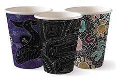 BioPak BioCup 255ml  8oz 80mm Indigenous Art Series Double Wall Sleeve 50 Sold as Sleeve 50 20 in a Carton