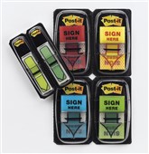 Post It Flags 680SH4VA Sign Here Assorted 4 Pack