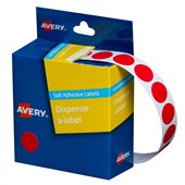 Avery Dispenser Dot Stickers 14mm Diameter Red 1050 Pack Sold as Each 5 in a Box