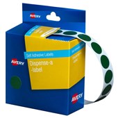Avery Dispenser Dot Stickers 14mm Diameter Green 1050 Pack