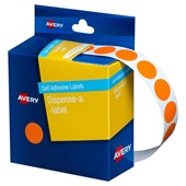 Avery Dispenser Dot Stickers 14mm Diameter Orange 1050 Pack Sold as Each 5 in a Box