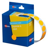 Avery Dispenser Dot Stickers 14mm Fluro Orange 700 Box Sold as Each 5 in a Box