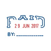 Shiny Stamp S401 Self Inking Dater Blue and Red Paid