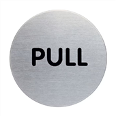 Durable Pull Sign Pictogram 65mm Silver