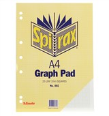 Spirax 802 Graph Pad 2mm A4 Sold as Each 10 in a Pack
