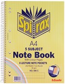 Spirax 596C 5 Subject Notebook Coloured A4 Each Sold as Each 5 in a Pack