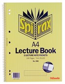 Spirax 598 Lecture Book Pocketed A4 perforated Sold as Each 10 in a Pack