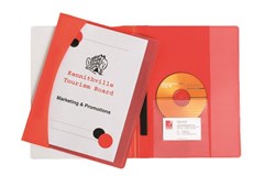 Marbig Premier Flat File Clear Front A4 Red Sold as Each 10 in a Pack