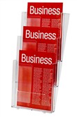 Esselte Brochure Holder Three Tier Wall Mount A4 Clear