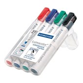 Staedtler 351 Lumocolor Whiteboard Marker Bullet Assorted Wallet 4