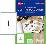 Avery Mailing Labels 1Up Matt White