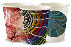 BioPak BioCup 280ml  8oz 80mm Indigenous Art Series Single Wall Sleeve 50 Sold as Sleeve 50 20 in a Carton