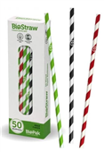 BioPak BioStraws Regular Mixed 6mm 50 Pack