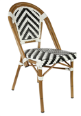 Durafurn Eiffel Chair  Natural Frame  BlackWhite Chevron
