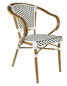 Durafurn Eiffel Arm Chair  Natural Frame  WhiteBlack Standard
