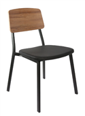 Durafurn Denver Chair  Black Vinyl Seat  Natural Ply Backrest