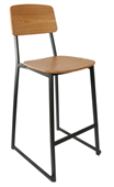 Durafurn Denver Barstool  Natural Ply Seat  Backrest