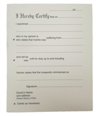 Medical Pad Sick Certificate 100 Leaf