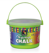 Educational Colours Chalk Bucket Non Toxic Side Walk 24 Pack