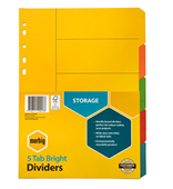 Marbig Dividers 5 Tab Manilla A4 Brights Each Sold as Each 10 in a Box