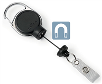 Durable Badge Reel Extra Strong Magnet 60Cm Black