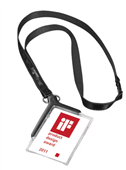 Durable Deluxe Card Holder With Necklace Charcoal Pack 1