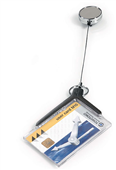 Durable Deluxe Pro Card Holder With Reel Charcoal Pack 1