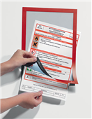 Durable Duraframe SelfAdhesive Sign Holder A4 Red Pack 1