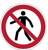 Durable Floor Marking Sign Permanent Pedestrian Prohibited 430Mm Red