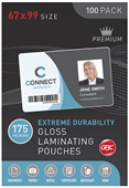 Gbc Laminating Pouch 67X99Mm 175 Micron Pack 100