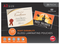 Gbc Laminating Pouch A3 125 Micron Pack 25