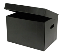 Marbig Corflute Box WAttached Lid Black