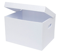 Marbig Corflute Box WAttached Lid White