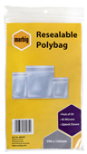 Marbig Resealable Polybags 100Mmx155Mm Pack 50