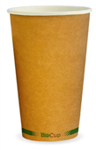 Kraft Green Stripe Single Wall BioCup 510ml  16oz 90mm 50 Pack