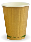 Kraft Green Stripe Double Wall BioCup 255ml  8oz 80mm 1000 Ctn