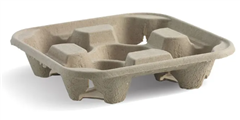 BioPak BioCup 4Cup Pulp Tray Pack 75 Sold as Pack 75 300 in a Carton