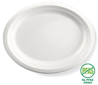 BioPak BioCane Plates Oval 32x25cm White 500 Carton